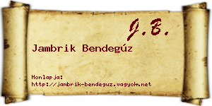 Jambrik Bendegúz névjegykártya